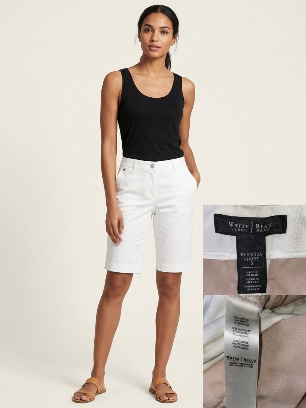 White House Black Market Bermuda Shorts Knee Length Stretch Casual Summer